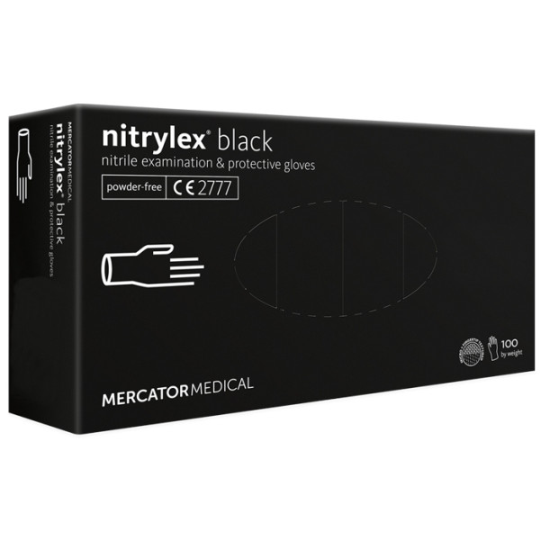 Рукавиці медичні "Nitrylex" black L 50пар, чорні
