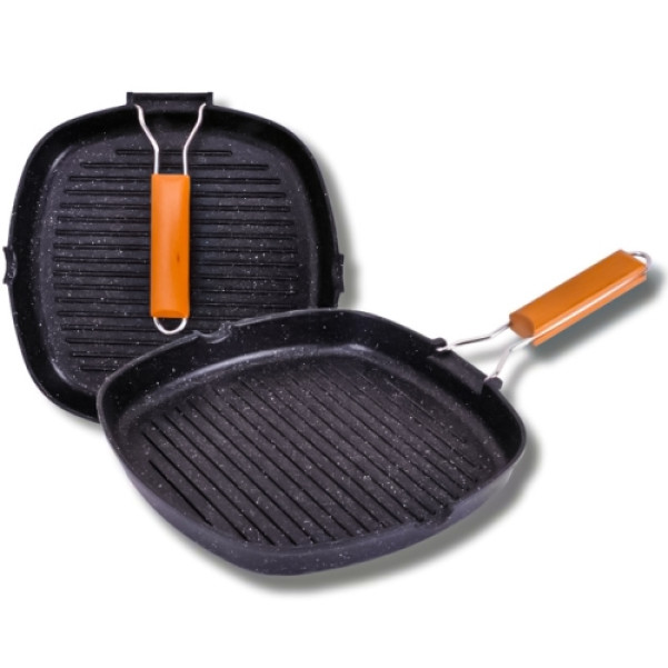 Сковорода гриль з гранітним покриттям 24х24см