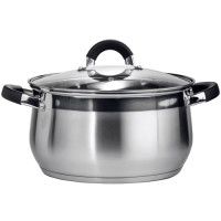 Кастрюля із нержавіючої сталі 5л (чорні ручки)