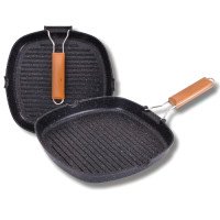 Сковорода гриль з гранітним покриттям 28х28см