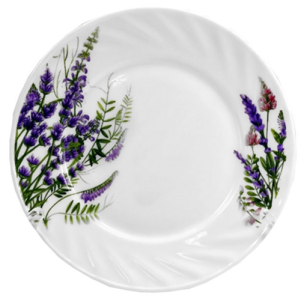 Тарілка склокерамічна мілка ∅23см Лаванда