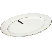 Тарілка порцелянова мілка овальна ∅25см Снігова Королева