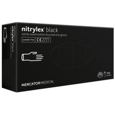 Рукавиці медичні "Nitrylex" black XS 50пар, чорні