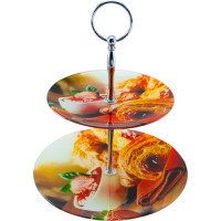 Фруктовниця скляна кругла 2 яруси