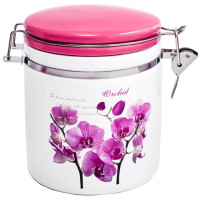 Банка керамічна 680мл Орхідея рожева