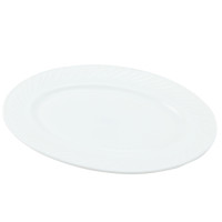 Тарілка склокерамічна хвилястий край овальна ∅35см White