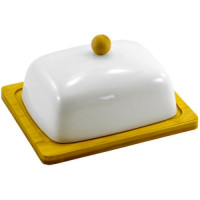 Маслянка фарфорова на дерев'яній підставці