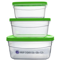 Набір контейнерів №95з 0,5+0,8+1,2л зелений