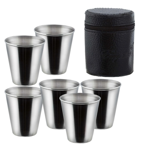 Стопки металеві в чохлі 60 мл набір 6шт