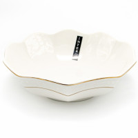 Цукерниця фарфорова біла кругла 900мл Снігова Королева