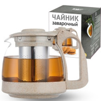 Чайник заварювальний 700мл (еко-пластик+боросилікатне скло)