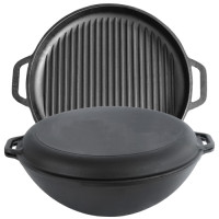 Казан узбецький WOK 12л з кришкою-сковорідкою (гриль)