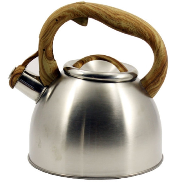 Чайник із нержавіючої сталі з свистком 2,5л Коричневий