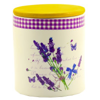Банка керамічна з дерев'яною кришкою 850мл Лаванда