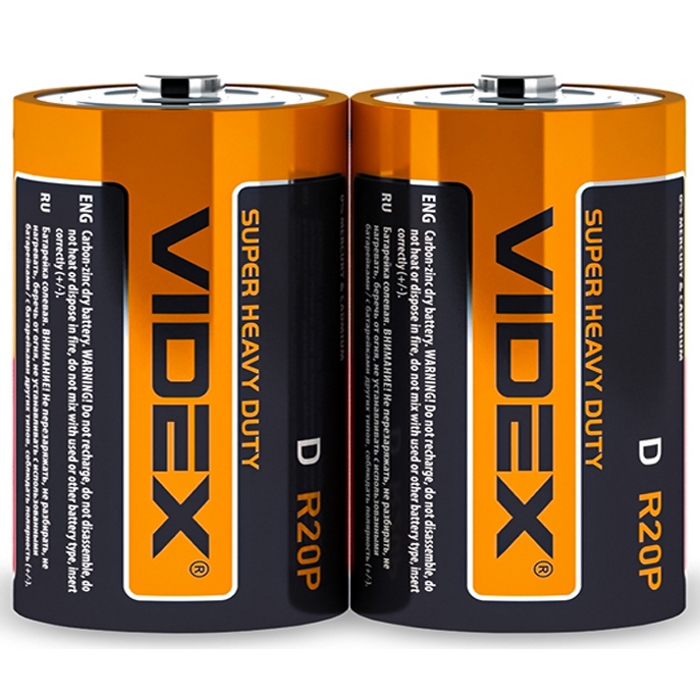 Батарейки Videx сольові R20 (2шт)