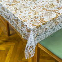 Скатертина рідке скло "Ажур" біла